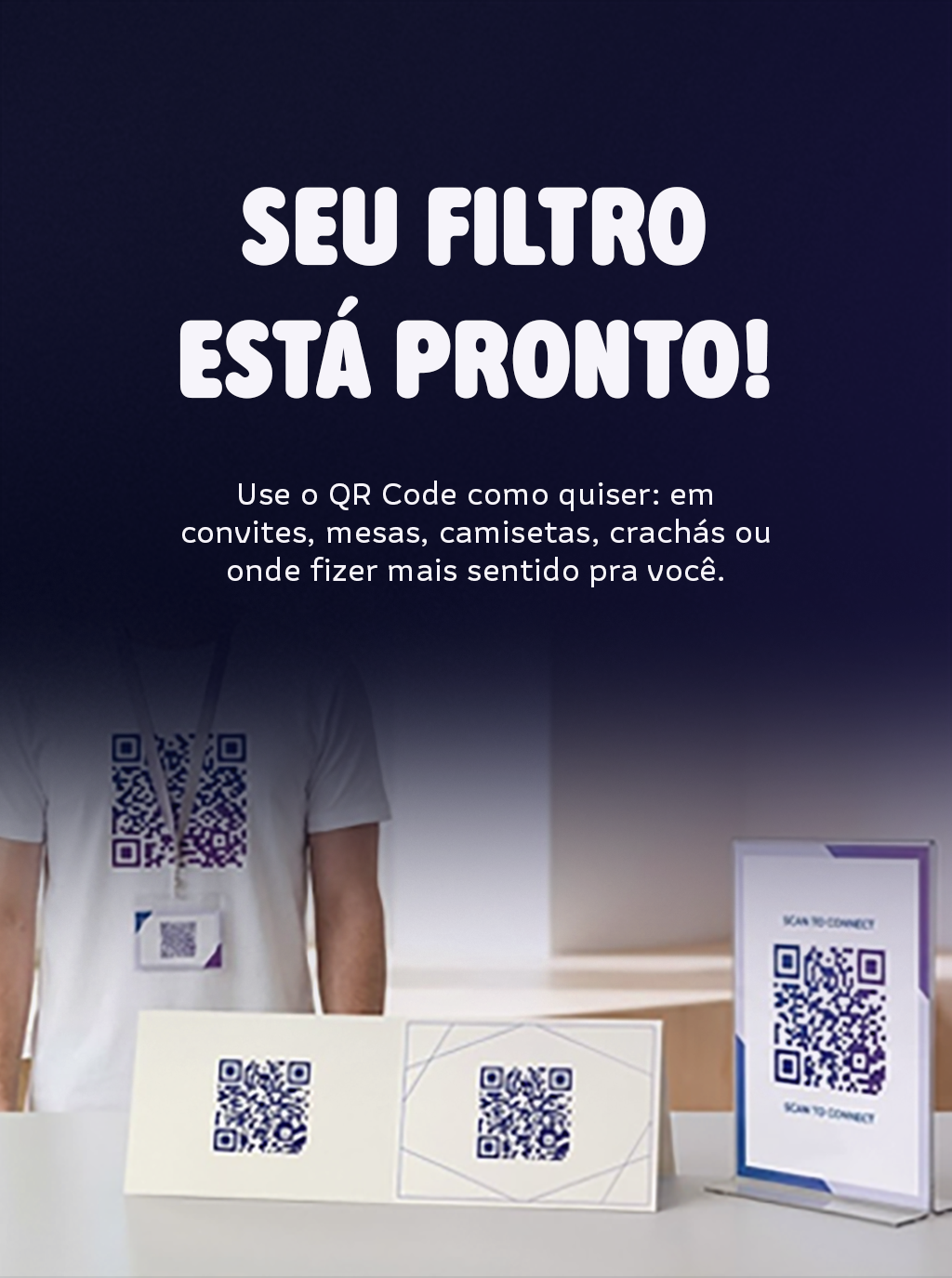 QR Code em convites, crachás e mesas